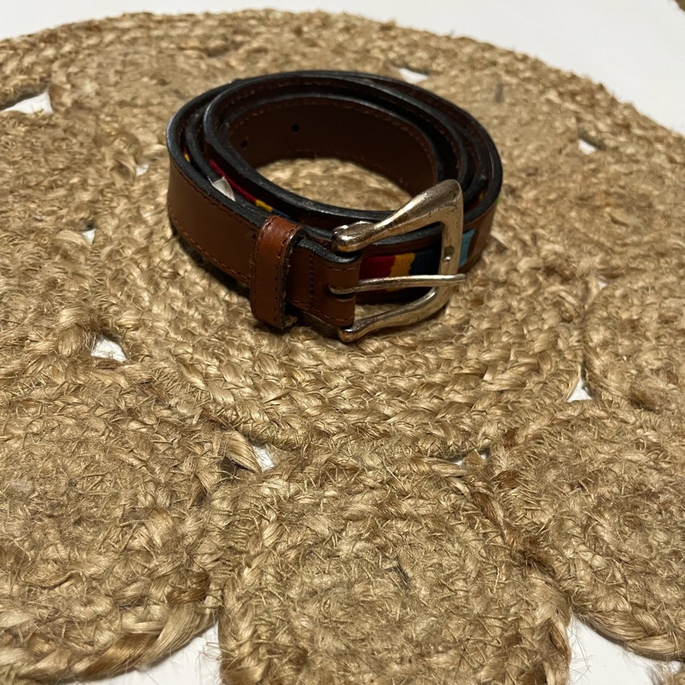 Leather Fossil conch Belt XL western cowboy rodeo